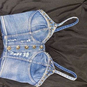 Jean Spike crop bralette